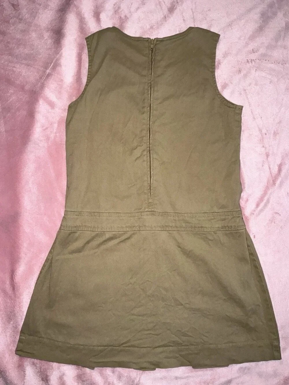 The Childrens Place Girls Size 8P 8 Plus Tan  Uniform Jumper Dress Pleated READ - Picture 5 of 7